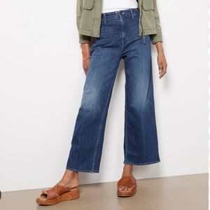 MOTHER The Major Zip Flood Wide Leg Jeans In Electric Souvenir Size 28